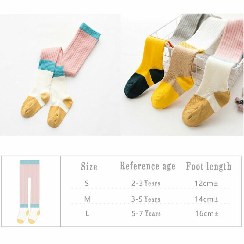 Peuter Baby Girl Kid Stijl Knie Hoge Base Kleur Gestreepte Herfst Sok