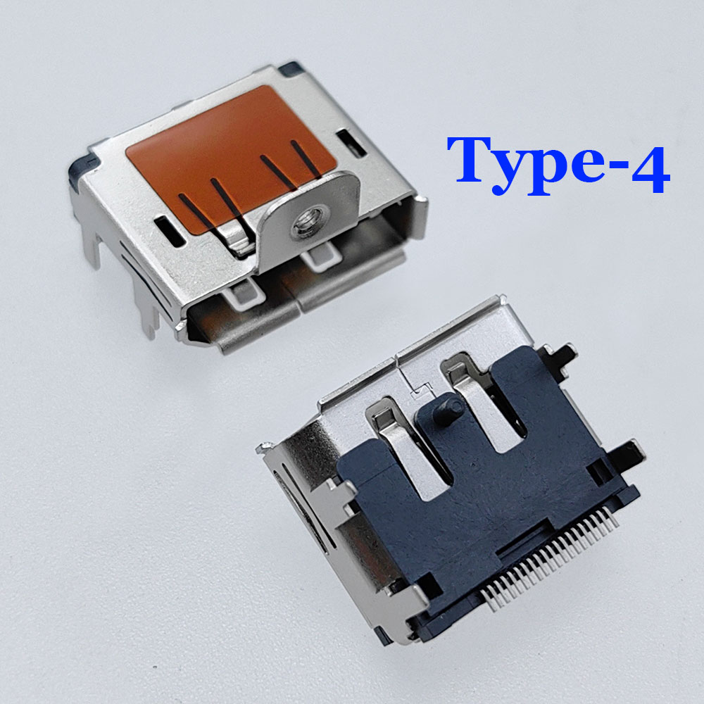 Connecteur petde prise SMD femelle HDMI, prise de port d'affichage, résistant à 90, partenaires de trou de vis, trous de vis, 20 broches: MULTI / Sous 5 Pcs