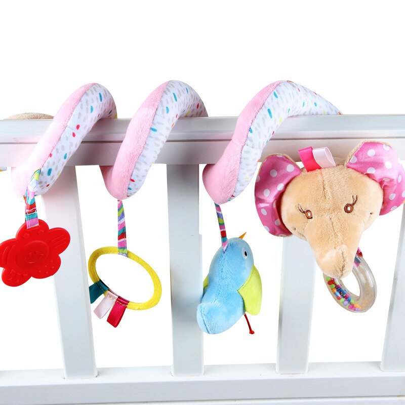 Hanging Spiral Rattle Stroller Cute Animals Crib Mobile Bed Baby Toys Newborn Educational Toy For Children 0-1 Y