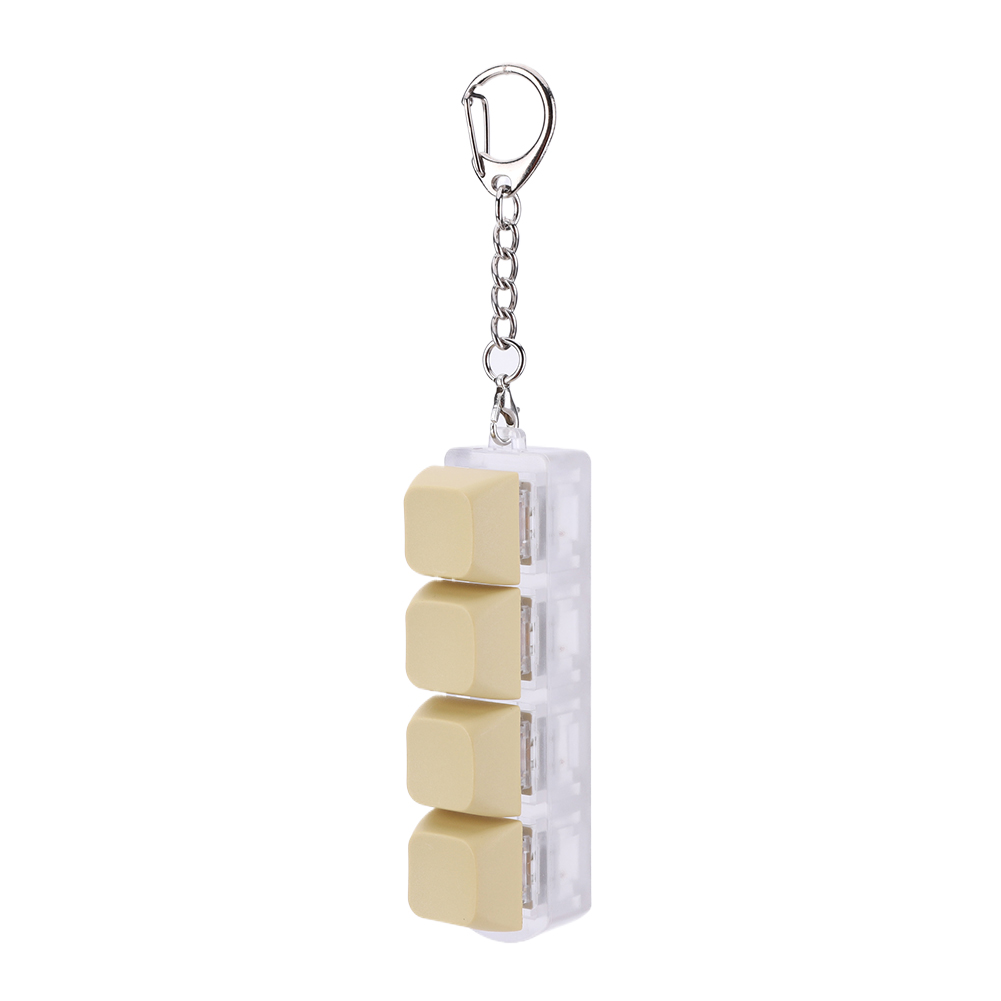 Juguete de tecla de teclado DIY para adultos, llavero Fidget, juguetes de descompresión, llave mecánica, para aliviar el tiempo de paso: YELLOW