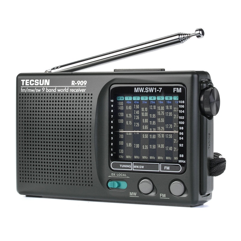 Newly Tecsun R-909 R909 Radio Portable Radio FM / MW / SW 9 Band Word Receiver Retro Pocket Stereo Radio Convenient Radio