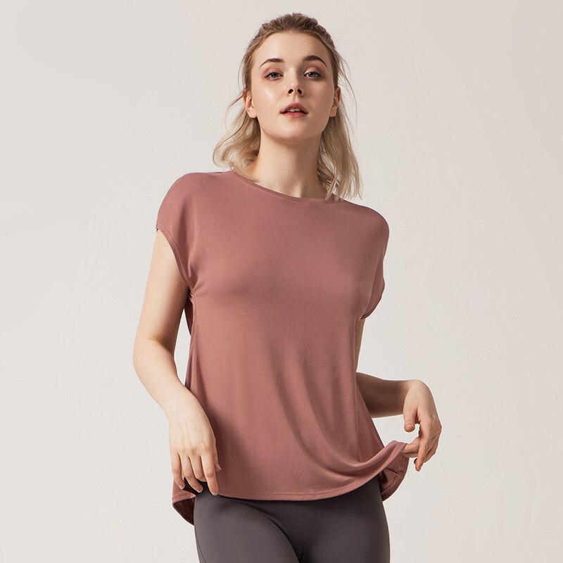 Løse yoga shirt toppe sports t-shirt sportswear løbende kvinde atletisk gym t shirts dry fit fitness tøj til kvinder