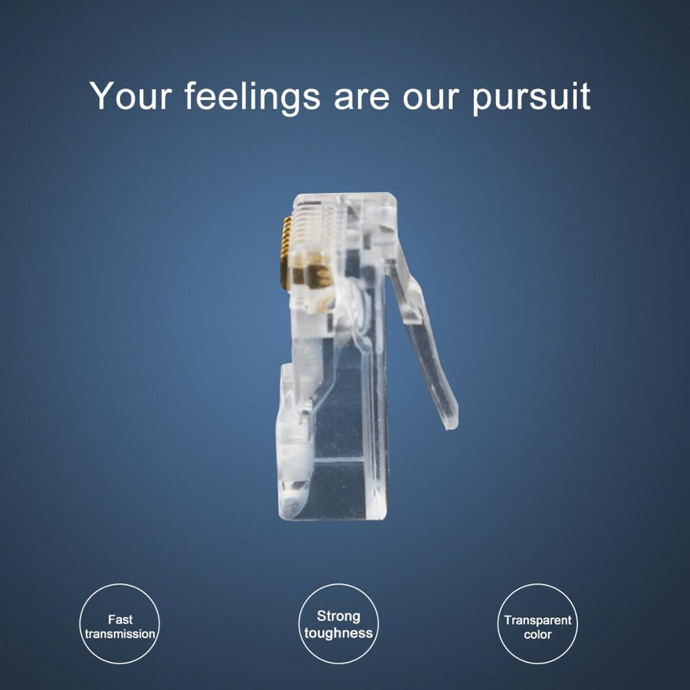 50pcs RJ45 8-pin netwerk module plug connector CAT5e CAT6 connector UTP