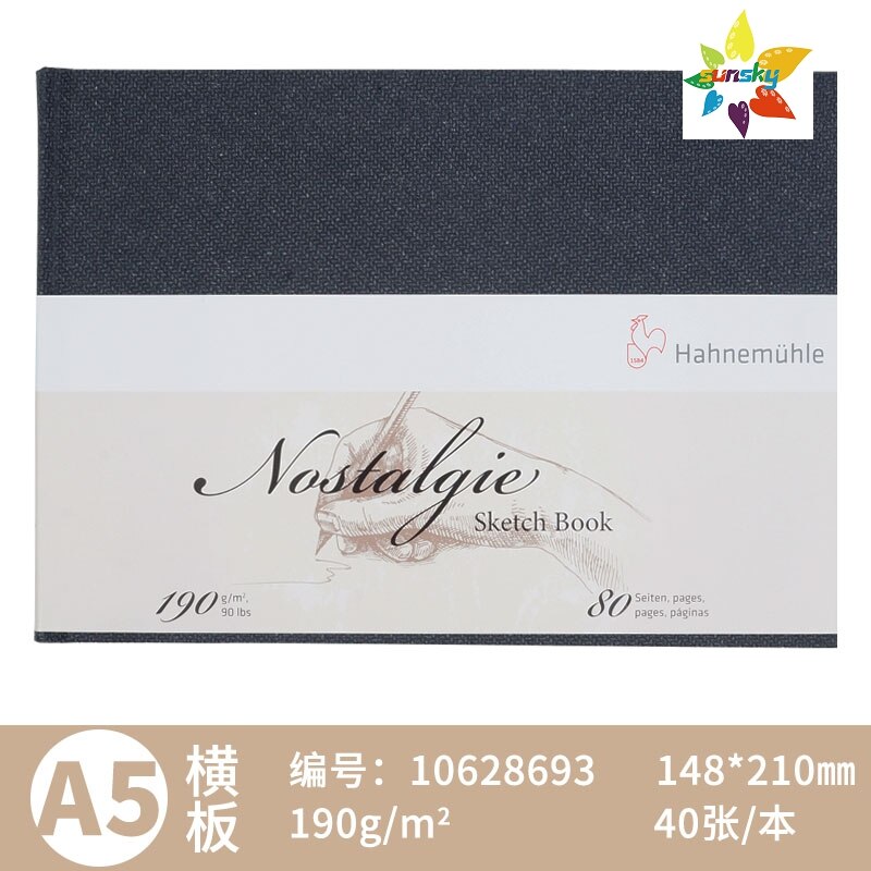 Hahnemuhle – carnet de croquis de Nostalgie, papier blanc naturel, 190g/m2, bianco naturel, 80 pages, éveille, se sent à la fois solide et flexible: 10628693