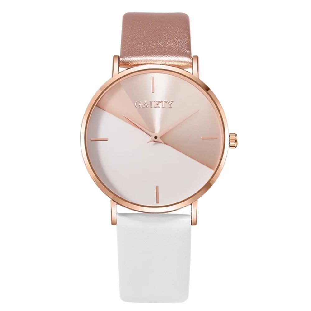 Gaiety Brand Women Watches Leather Rose Gold Dress Female Clock Luxury Brand Women Watches Simple Ladies Watches: Rose