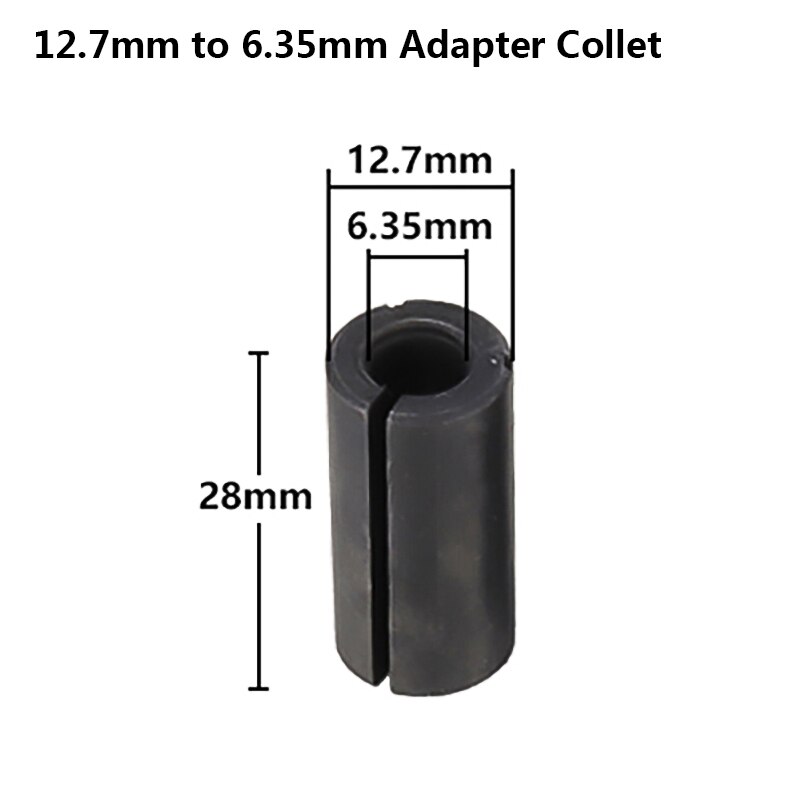 Hampton 1pc adapter spændeskaft 6/6.35/8/9.5/10/12/12.7mm fræser adaptere holder cnc router værktøjsholder: 12.7mm to 6.35mm