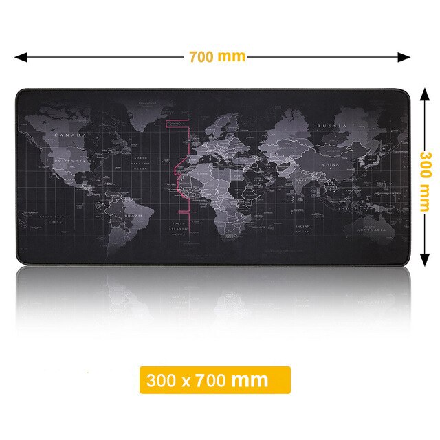 Pro Grote Gaming Muismat World Map Mousepad Computer Muis Mat Anti-Slip Rubberen Basis Bureau Mat Toetsenbord pad Mause Pad: 700x300mm