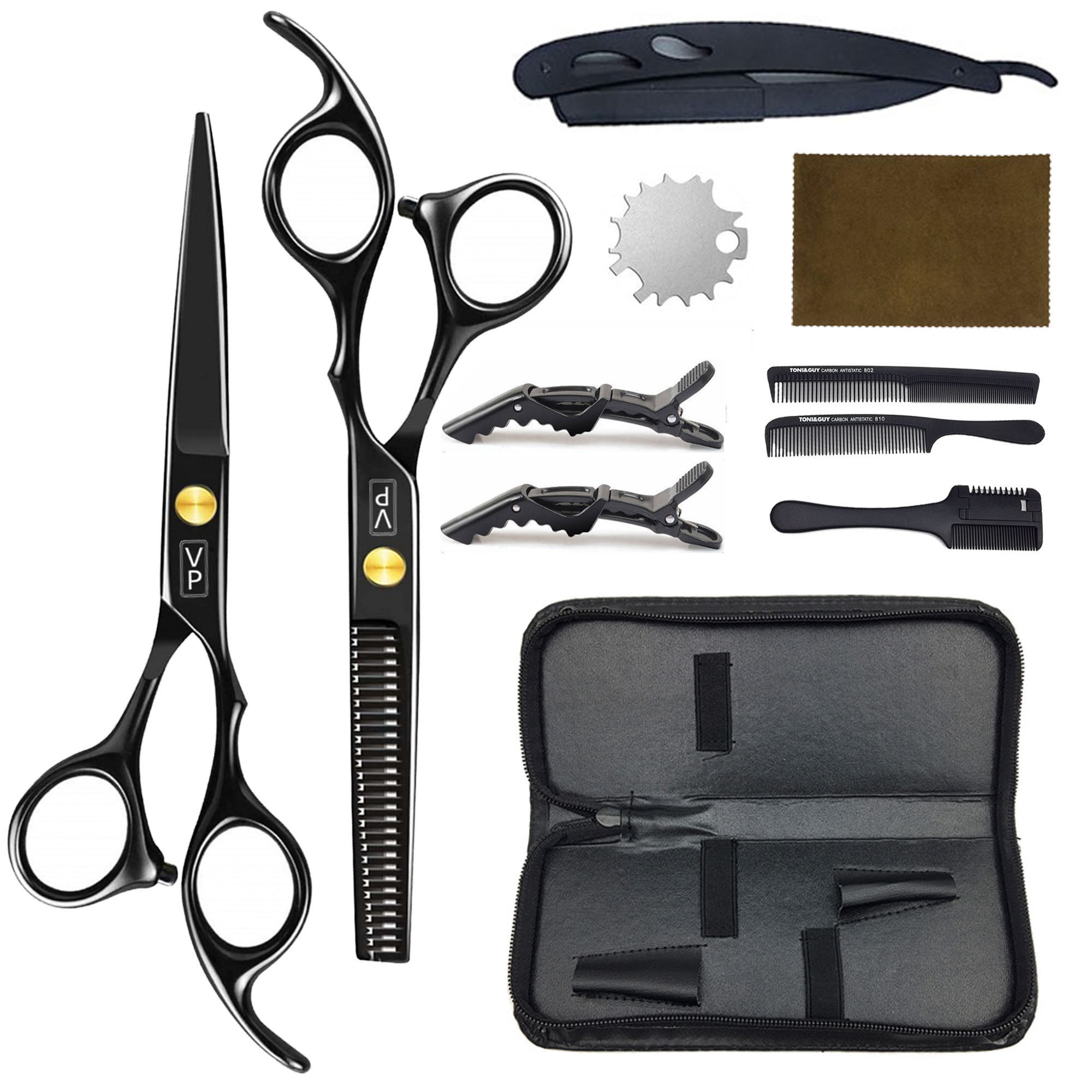 Kappers Schaar Professionele Kappers Schaar Set 6 Inch Kappersscharen Japan 440C Kappers Schaar: Hairdressing set 13