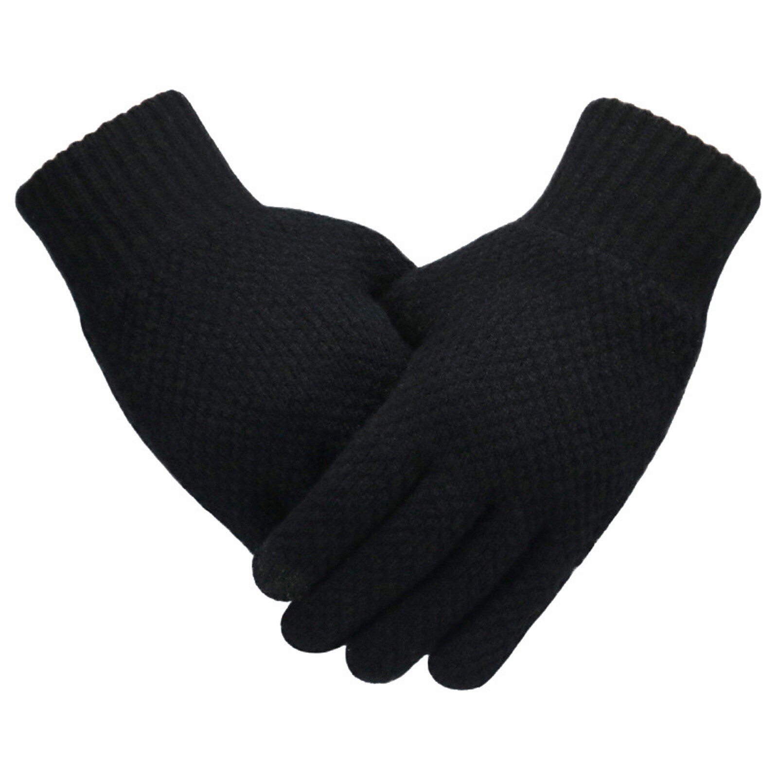 Men's Winter Gloves Solid Color Knitted Warm Gloves With T-ouch Screen Gloves Men Outdoor Sports Handschoenen Heren Перчатки: A