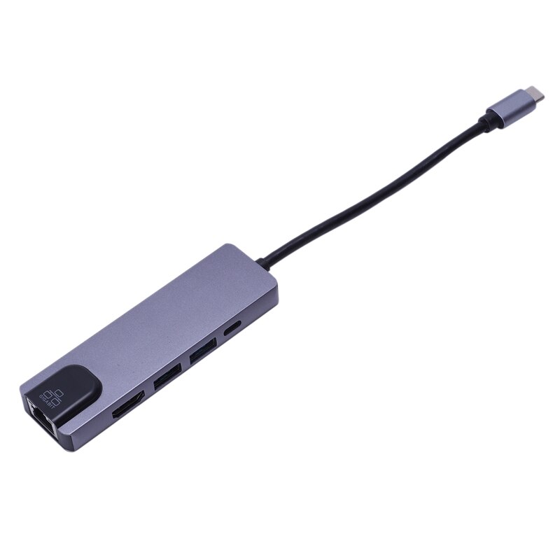 5 in 1 USB Type C Hub Hdmi 4K USB C Hub to Gigabit Ethernet Rj45 Lan Adapter for Pro Thunderbolt 3 USB-C Charger Port