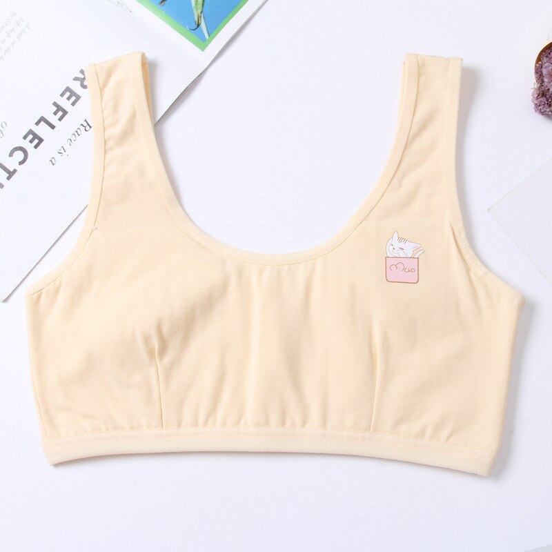 Meisje Beha Tiener Crop Top Ondergoed Vest Racerback Puberteit Sport Training Bras Brief Streetwear Tube Top 8-14Years: 1 / 8