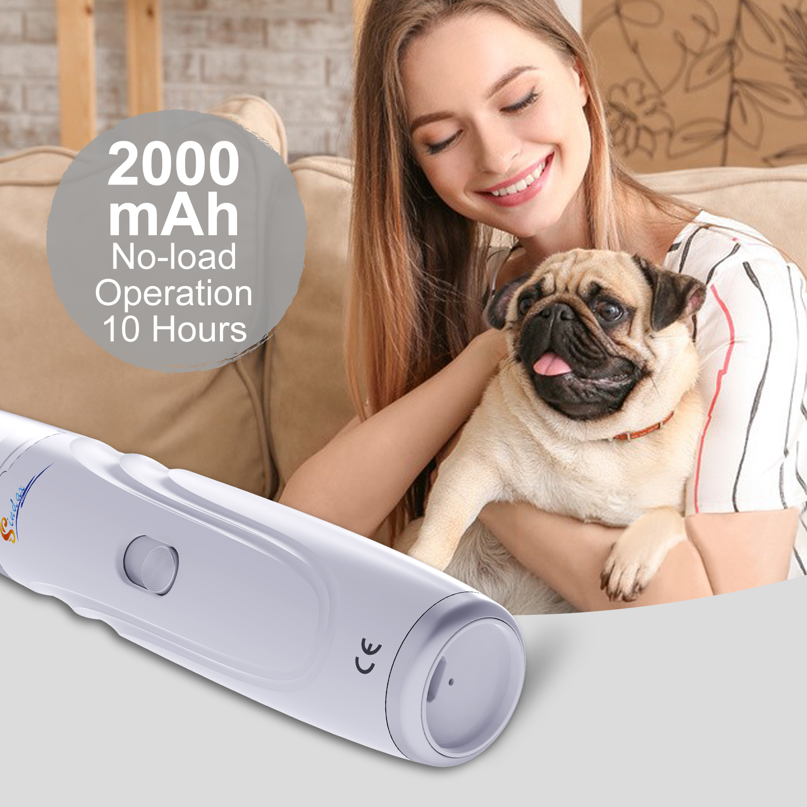 Hunde-neglesliber usb-genopladelig elektrisk kæledyrs-neglesliber og -trimmer smertefri kalk til hundekløer stille 2- hastigheder kæledyrs-neglefil