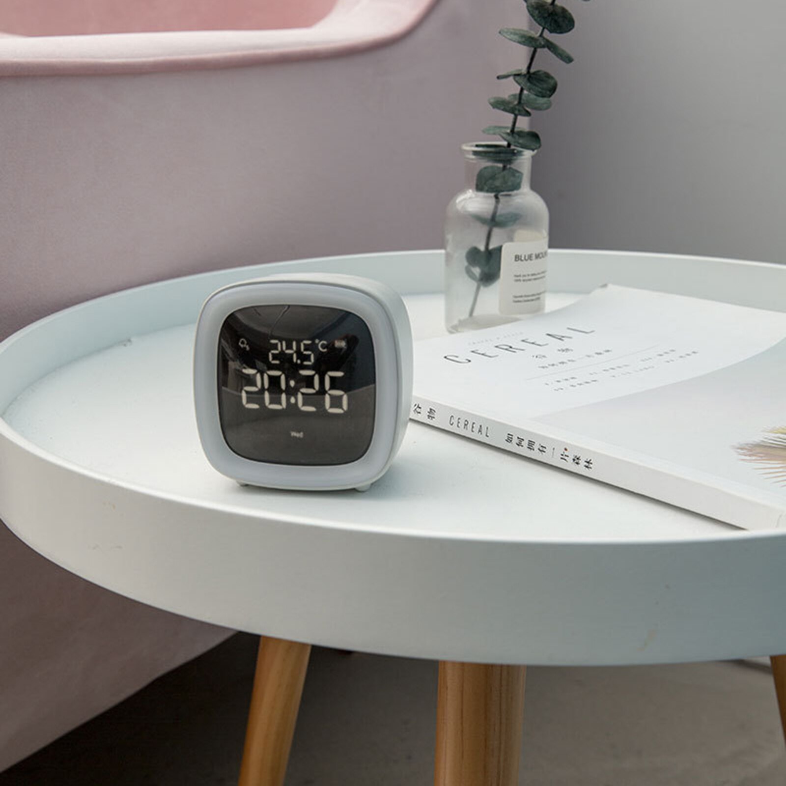 Led Cartoon Alarm Clocks Cute Tv Pet Kids Clock Voice Control Night Wake Up Light Table Clock Temperature Display