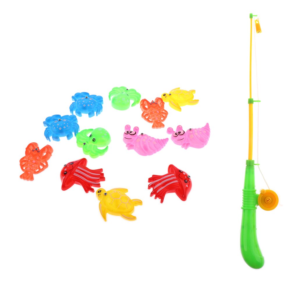 per bambini Giocattoli Da Bagno Da Pesca Giochi per Bambini con 12 Galleggiante Pesci e 1 Canna Da Pesca