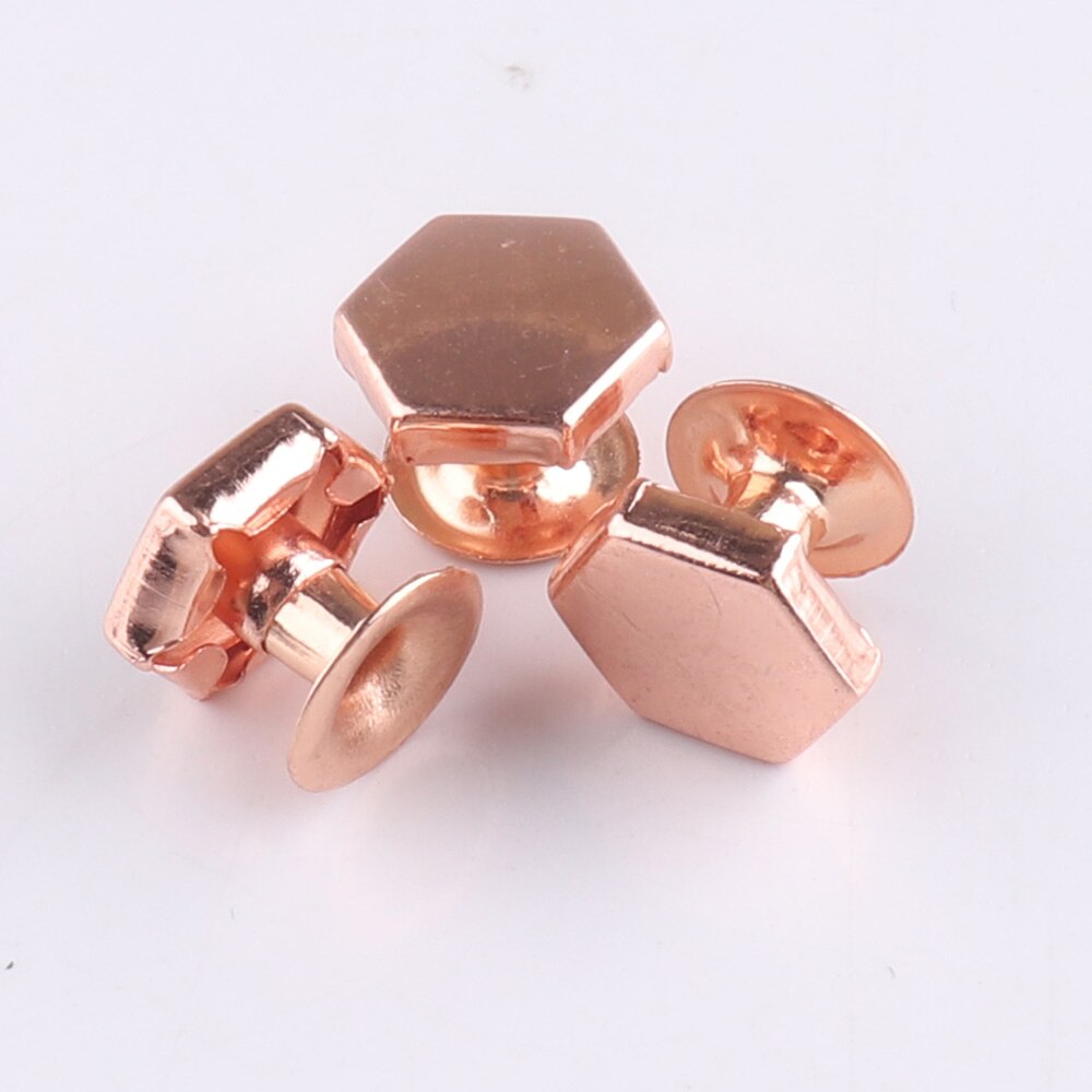 100 sets Double Cap Rivets 8*8mm Rose Gold Stud Rapid Rivets Bag Shoes Garment Leather Craft Decorations DIY Sew Supplies DIY: Default Title