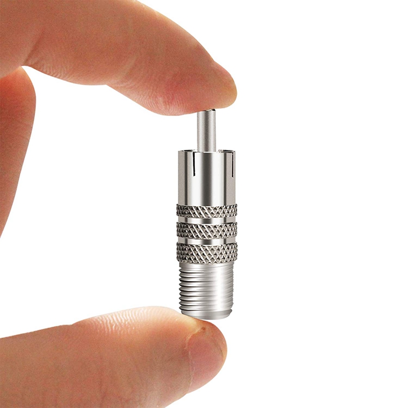 10 PCS/Set F Type Female To RCA Male Coaxial Cable Adapter, Straight Coupler Adapter Connector For Video Audio