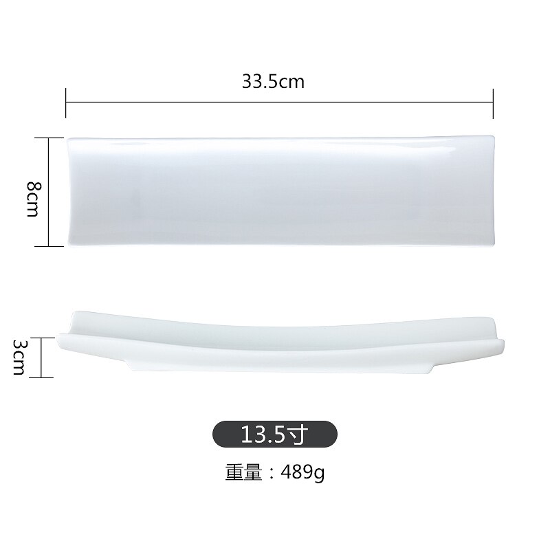 Assiette rectangulaire créative assiette à sushi de style japonais | Plat ménager de 11 pouces et 13 pouces, assiette occidentale, assiette en céramique: 13 inches