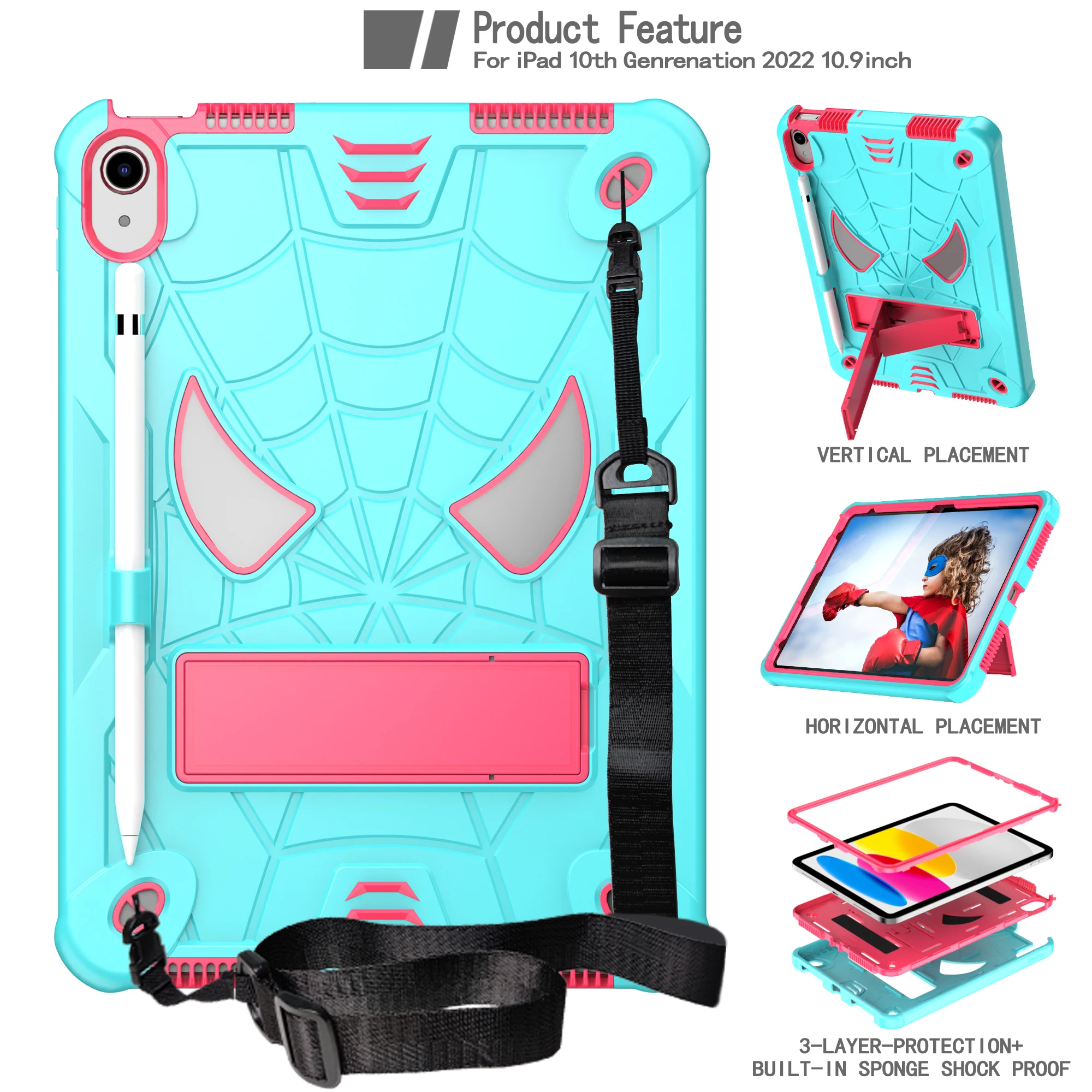 Funda protectora de cuerpo completo para tableta, cubierta a prueba de golpes para ipad 10, 10. ª generación, A2757, A2777, A2696, 2022: Morado