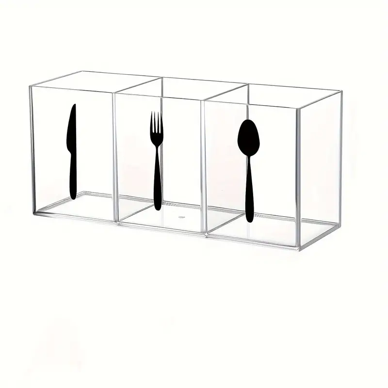 Support de rangement en plastique pour couverts de cuisine, étagère à couteaux, porte-égouttoirs, cuillère, fourchette, baguettes, outil de cuisine F2: Clair
