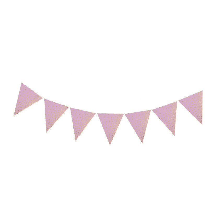 Roze Feestartikelen Set Stippen Papieren Borden Wegwerp Servies Set Servetten Cups Vork Messen Lepel Verjaardag Bruiloft Baby Shower: banner 1pack