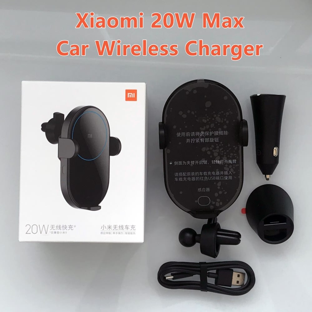 Xiaomi Mi 20W/10W Max Qi Wireless Car Charger Intelligente Infrarood Sensor Snelle Opladen Dubbele Koeling Auto telefoon Houder Voor Mi 9: 10W n USB Cable