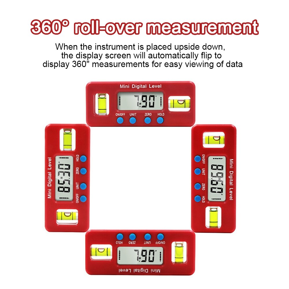 100mm Strong Magnetic Level Ruler Electronic Digital Spirit Level Instrument Inclinometer Mini Measuring Tool Angle Ruler