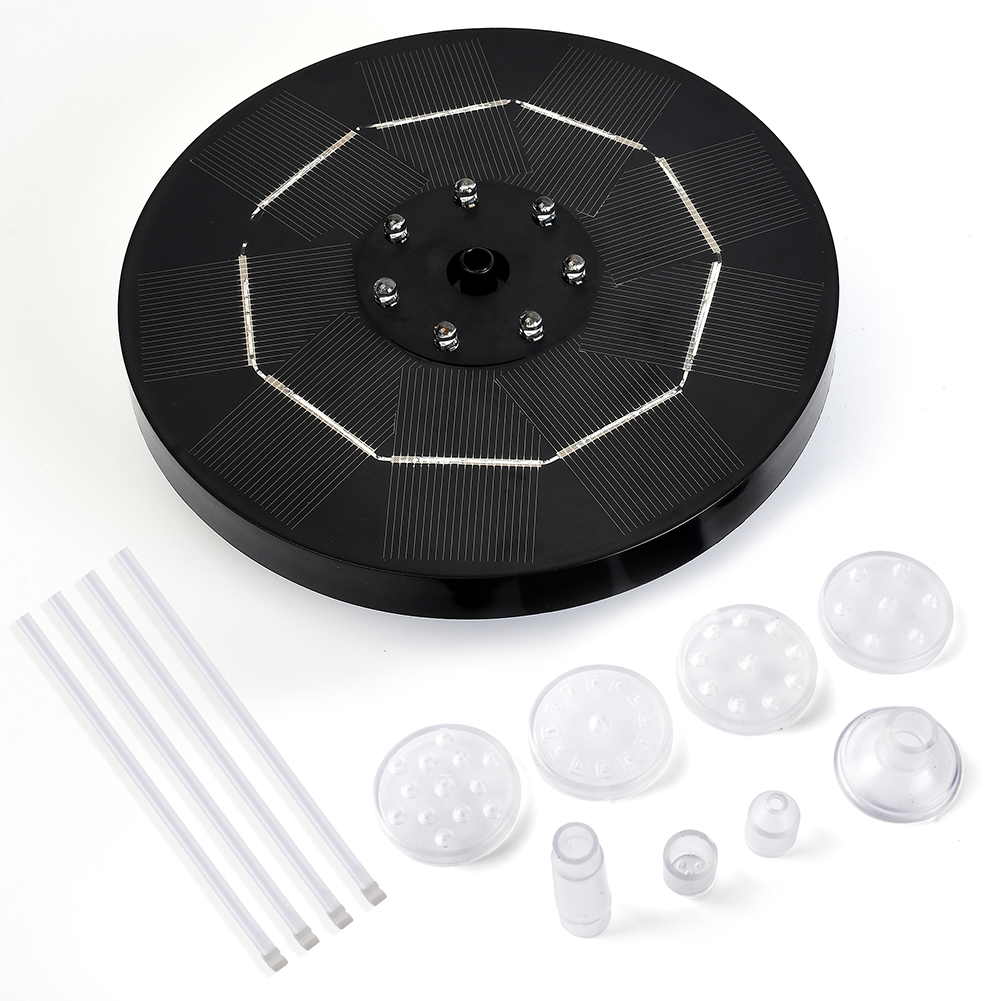 18cm Solar Water Fountain Pool Pond Waterfall Garden Decoration Outdoor Bird Bath Solar Powered Fountain Floating: 3.5W White