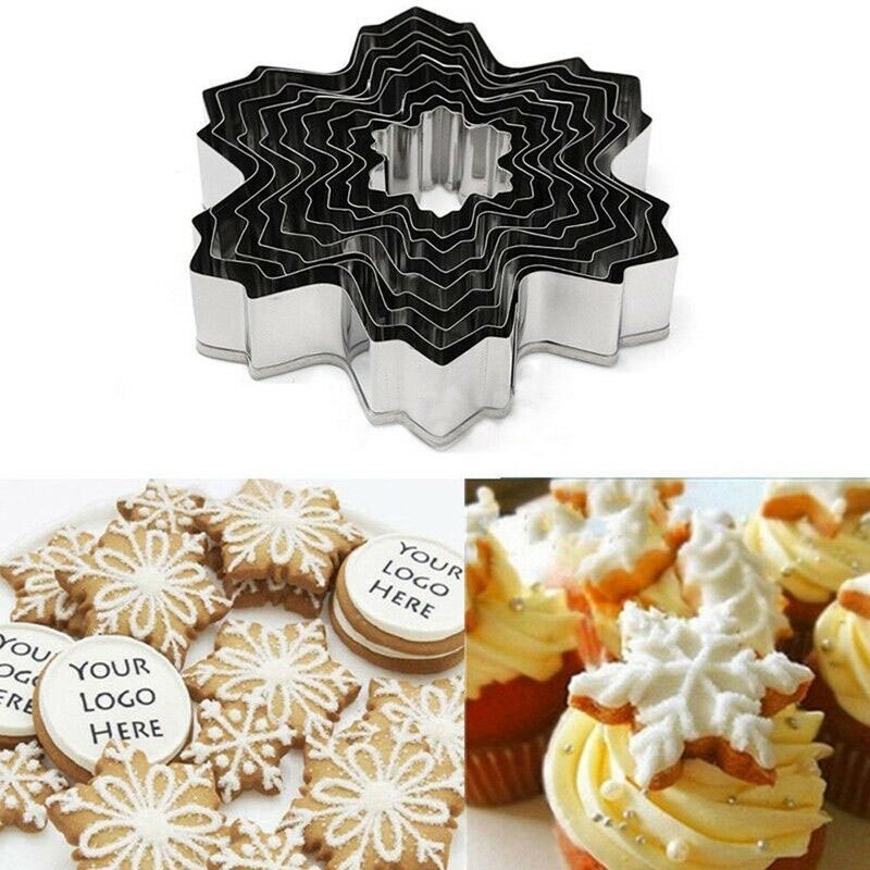 9 stuks kerst sneeuwvlok koekjesvorm taartdecoratie bakvorm mal gereedschap fondant klei aardewerk vorm uitstekers