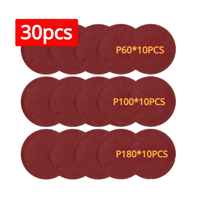 Disque abrasif avec tampon de support, adaptateur de perceuse pour le polissage, le meulage, le ponçage, le disque convertible, le papier abrasif rond, le crochet et la boucle, 5 ", 125mm, 30 pièces par ensemble: Incolore