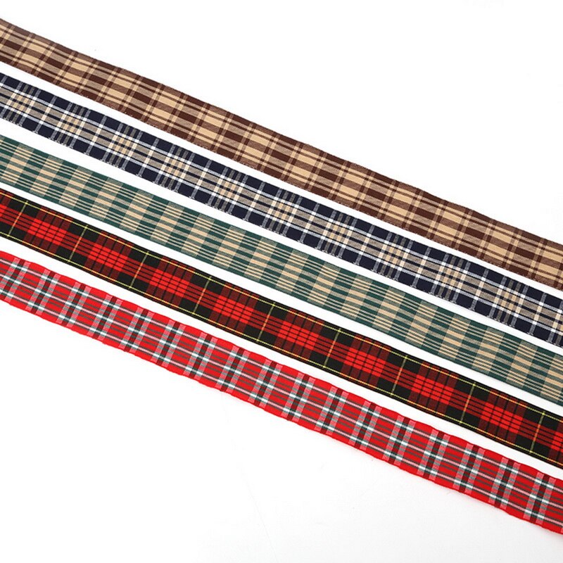 5 metrów/dużo 2.5cm wiele opcji szkocka krata siatki wstążka z nadrukiem dla dekoracje dla domu DIY pakowanie prezentów wstążki świąteczne