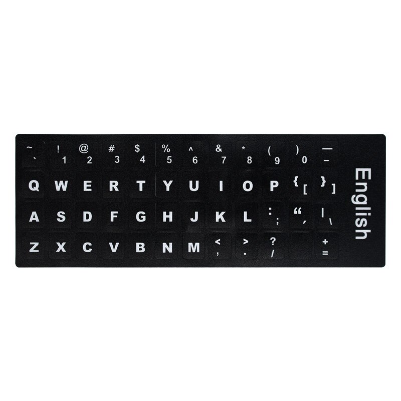 Koreansk/tysk/russisk/spansk/italiensk alfabet pvc-tastaturklistermærke til pc bærbar notesbog desktop arabisk/engelsk tastaturklistermærke: Engelsk-a