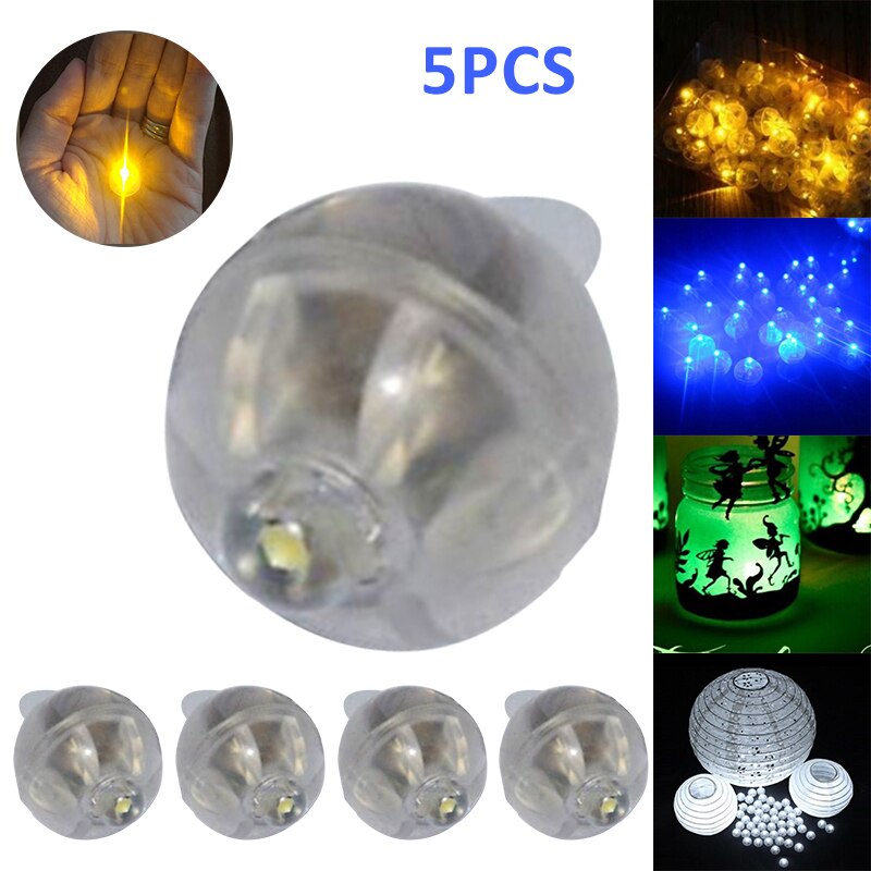 5pcs Round LED Lights Tiny Wireless Battery Light Balloon Light Wedding Decoration Atmosphere Lamp Kit