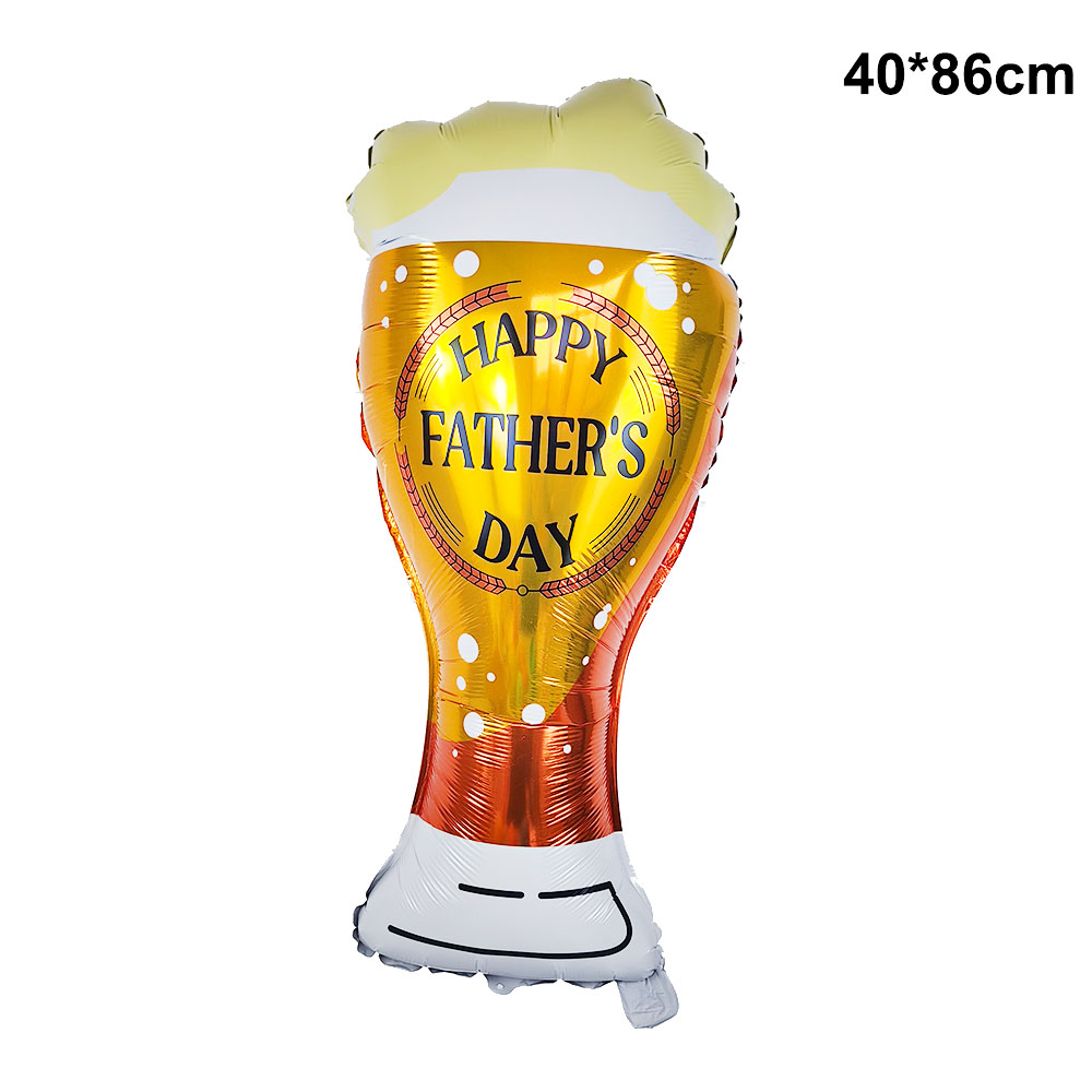 Super Dad Ballons Happy Father's Day Champagnerfolie Helium Ball Champagner Bier Ballon Vatertagsgeschenke Zubehör Globos: LASER