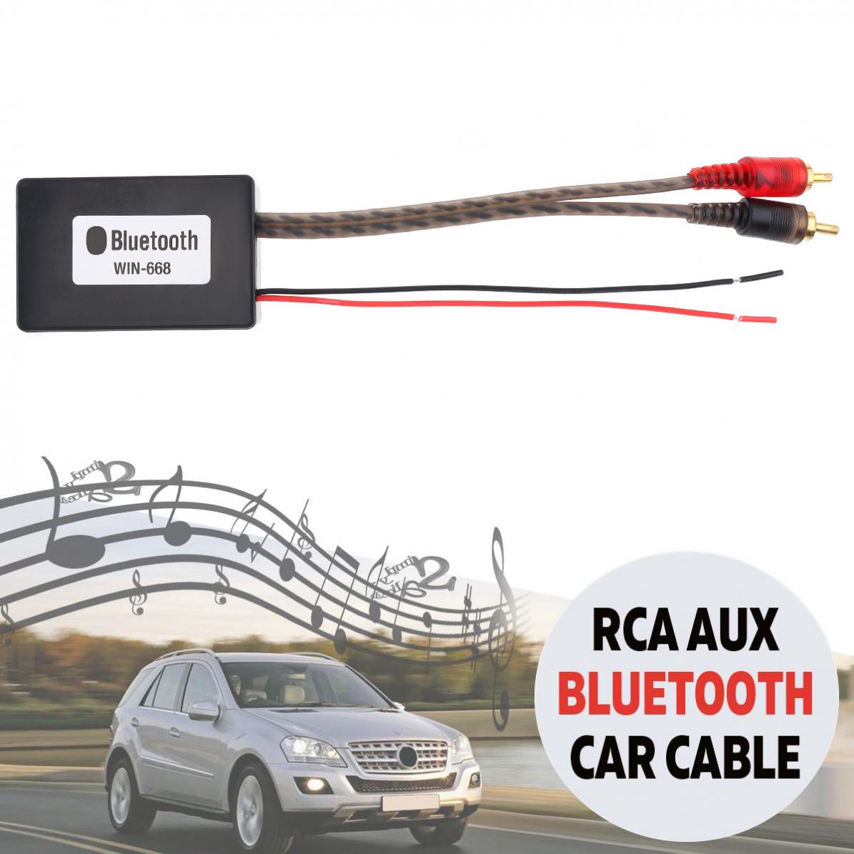 Zwart + Rode Auto Bluetooth Draadloze Verbinding Adapter Voor Stereo Met 2 Rca Aux In Muziek Audio-ingang Draadloze Kabel voor Truck Auto