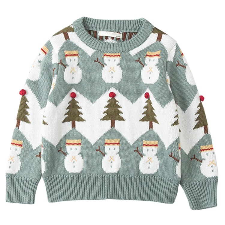 År familie juletrøjer julestrikkede varme broderier voksne børn pulloversweatshirt mor og pige sweatere: Grå / Datter 18-24m