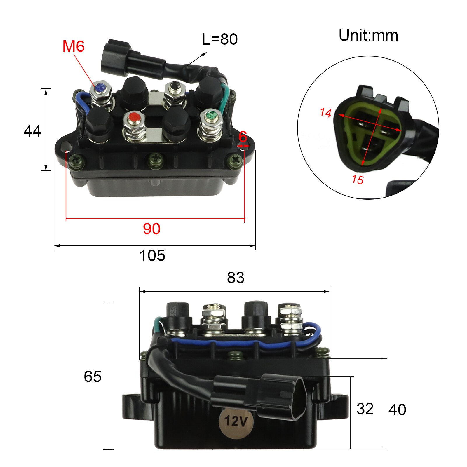 4 stroke Relay Boat Power Trim Tilt Relay 3 Pin 12V for Yamaha Outboard 60HP 90HP 150HP 250HP 61A-81950-01-00 61A-81950-00-00