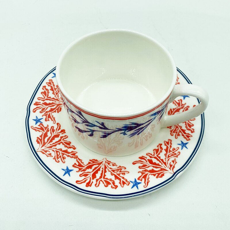 Bone China Tea Cup Saucer Spoon Set Ceramic Teacup White Porcelain Coffee Cup Tea Set Cafe Espresso Cup