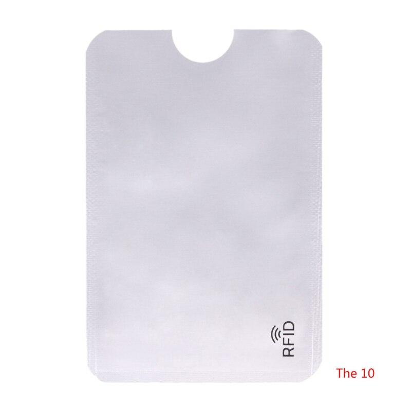 Protection des cartes de crédit Rfid, protection des cartes de crédit RFID à douille sécurisée à blocage Rfid, support d'identification, écran en aluminium 10 pièces