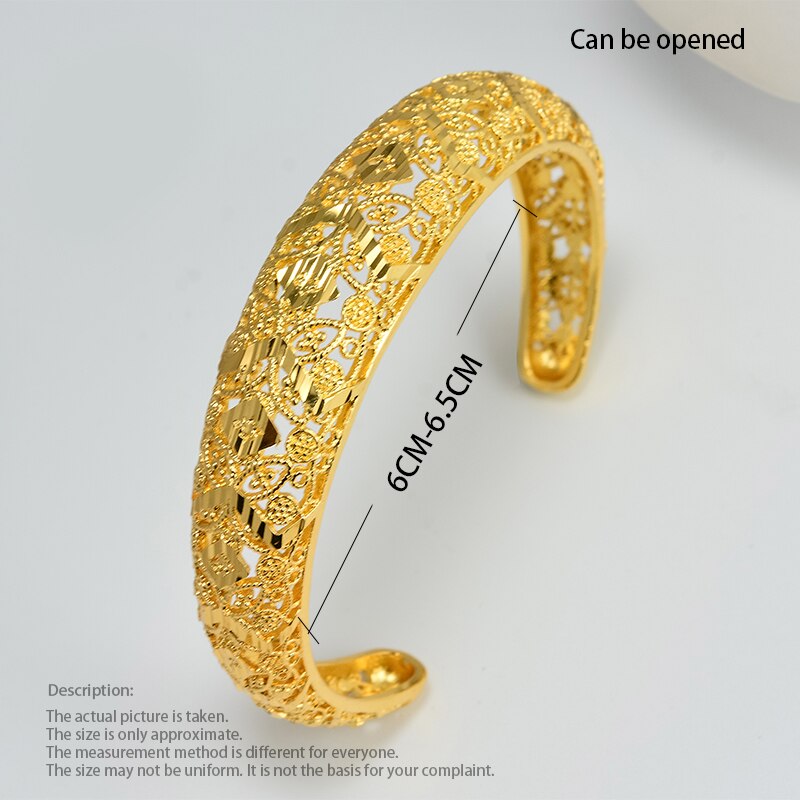 Annayoyo 24K Dubai couleur or Bracelets pour femmes Bracelets éthiopiens moyen-orient bijoux de mariage africains