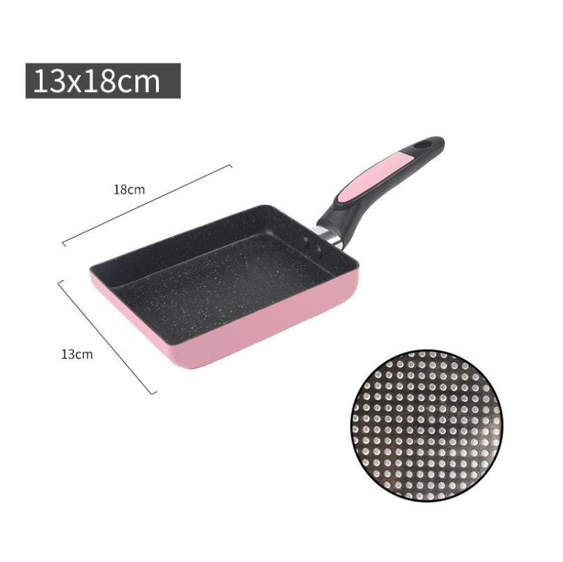 Aleación japonesa de aluminio Tamagoyaki sartén para tortilla antiadherente sartén freír huevo recipiente de panqueque utensilios de cocina tortilla Waffles: pink