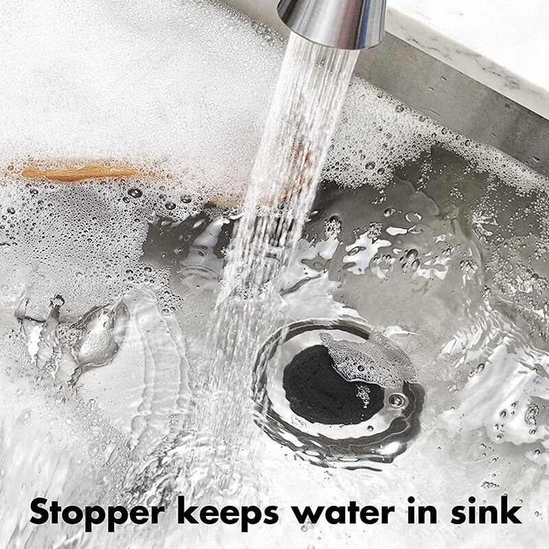 2 Pack - Kitchen Sink Drain Basket Strainer Food Catcher - Deep Basket with Foldable Handle