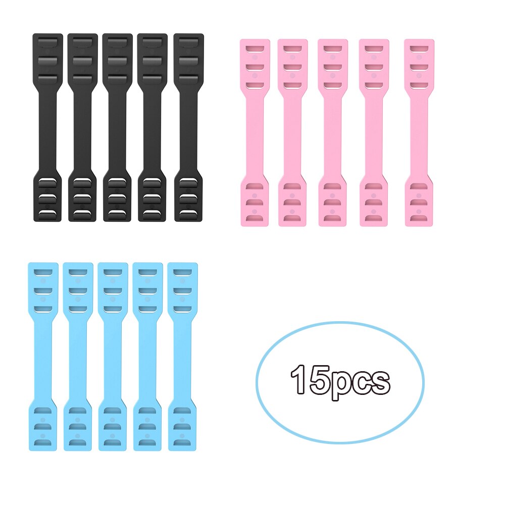 15pcs Ear extender Belt for mask Holder antislip Color PE Buckle Band Strap Clasp Snaps Hanger For Earloop Mask Release Earpain: multicolor