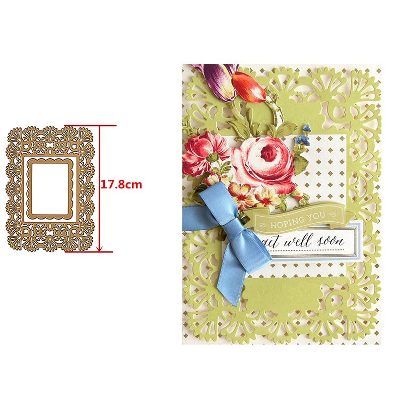Rich lace decorative frame Fretwork Gingerbread House Radial Borders Metal Cutting Dies For DIY Scrapbooking Album Craft: 6