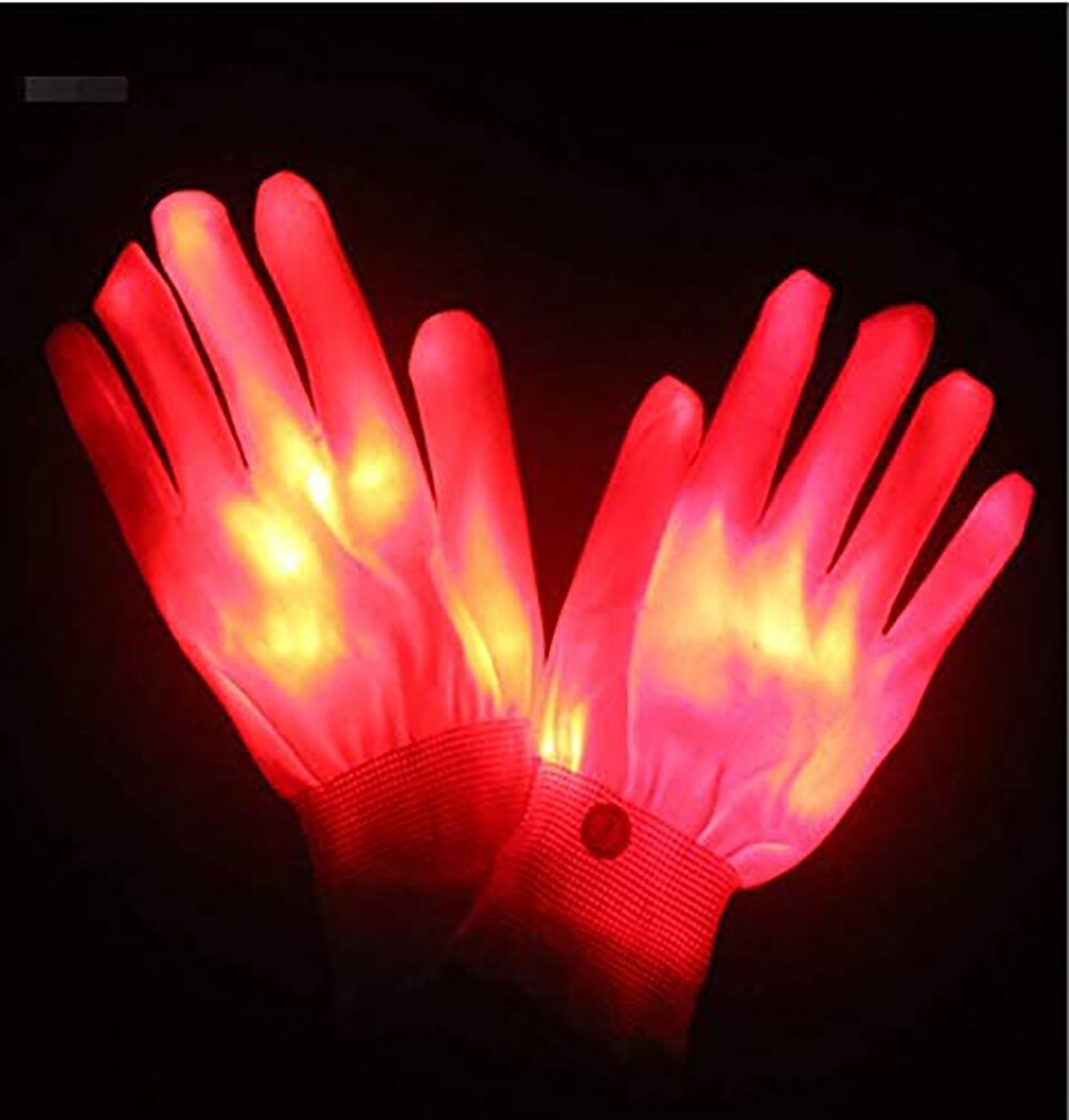 Halloween LED Gloves Neon Glowing Party Light Props Luminous Flashing Skull Gloves Stage Skeleton Skull Gloves: 1