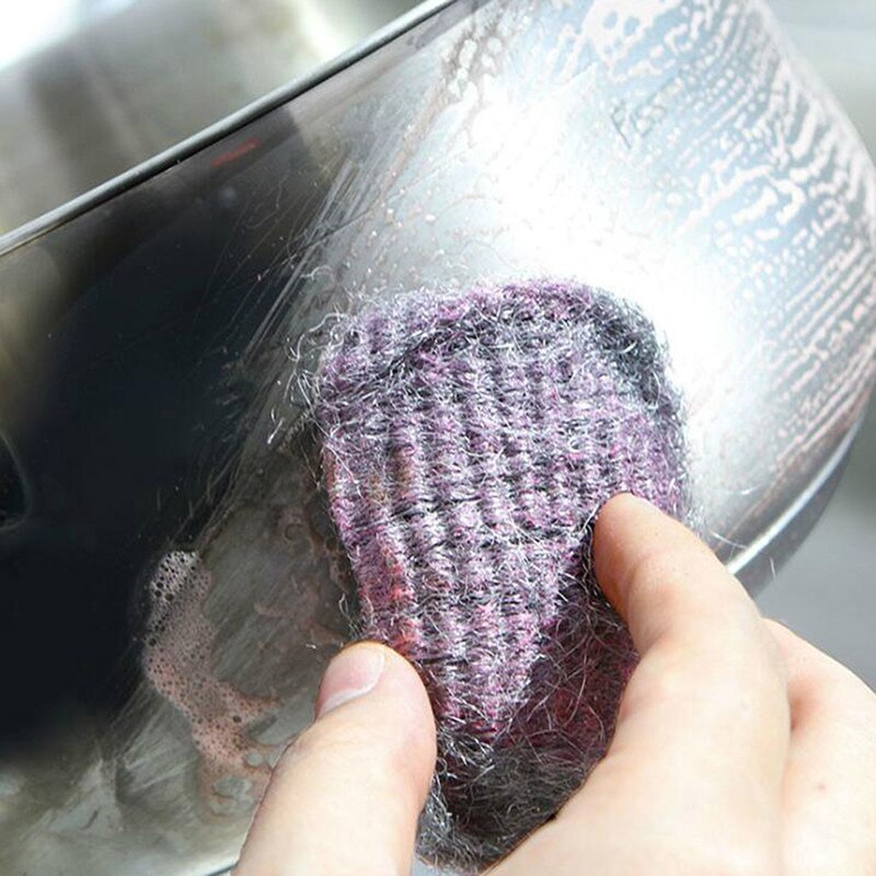 Brosses de nettoyage d'épurateur d'acier inoxydable brosse de Pot de boule de plat outils pratiques de nettoyage de ménage boules en acier de Pot