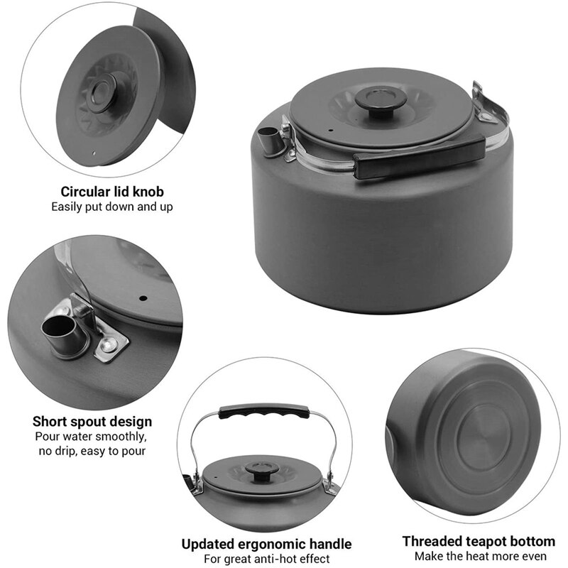 Top!-bollitore da campeggio 2.0L Open Campfire Coffee teiera riscaldamento rapido attrezzatura esterna ideale per acqua bollente ultraleggera portatile