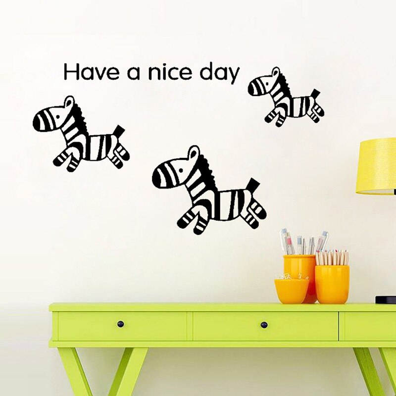 Cute little zebra wall stickers nursery stickers kids room decorative vinyl wall sticker for girls babies english indoor Y170647