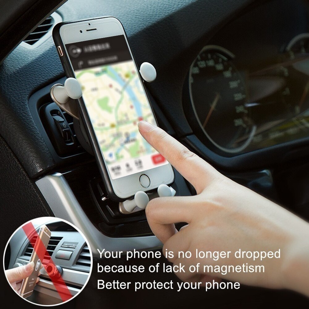 Zwaartekracht auto telefoonhouder universele 4.0-6.0 inch mobiele telefoon auto ventilatierooster houder 360 graden rotatie ondersteuning gps houder in de auto