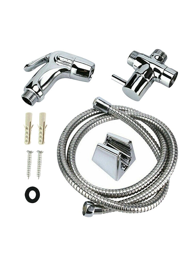 Stainless Steel Bidet Sprayer Set Bathroom Bidet Toilet Connector&Bracket& Base Kit Shower Faucet Accessories