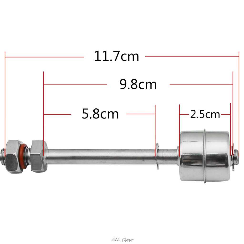 Stainless Steel 10cm 50W Water Level Sensor Liquid Ball Float Switch Tank Pool